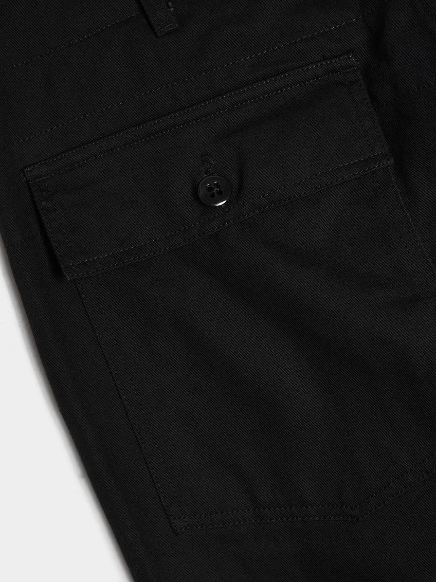 Cotton Heavy Twill Fatigue Pant, Black