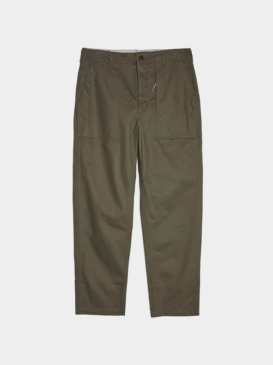 Cotton Herringbone Twill Fatigue Pant, Olive