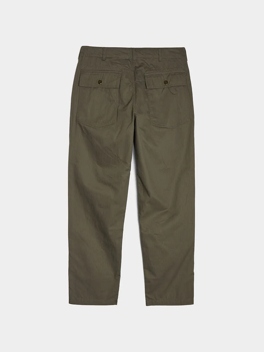 Cotton Herringbone Twill Fatigue Pant, Olive