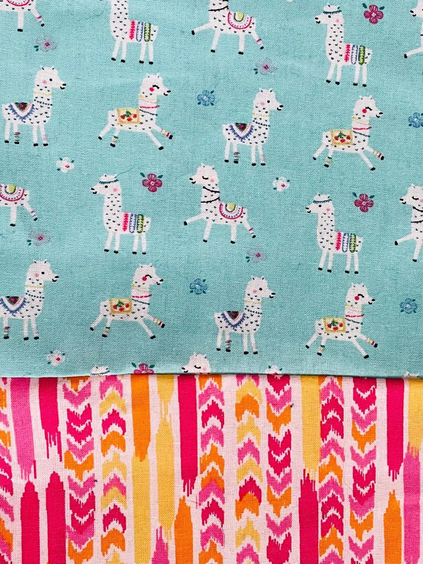 Cotton PANT - Llama w/ Orange & Pink Design