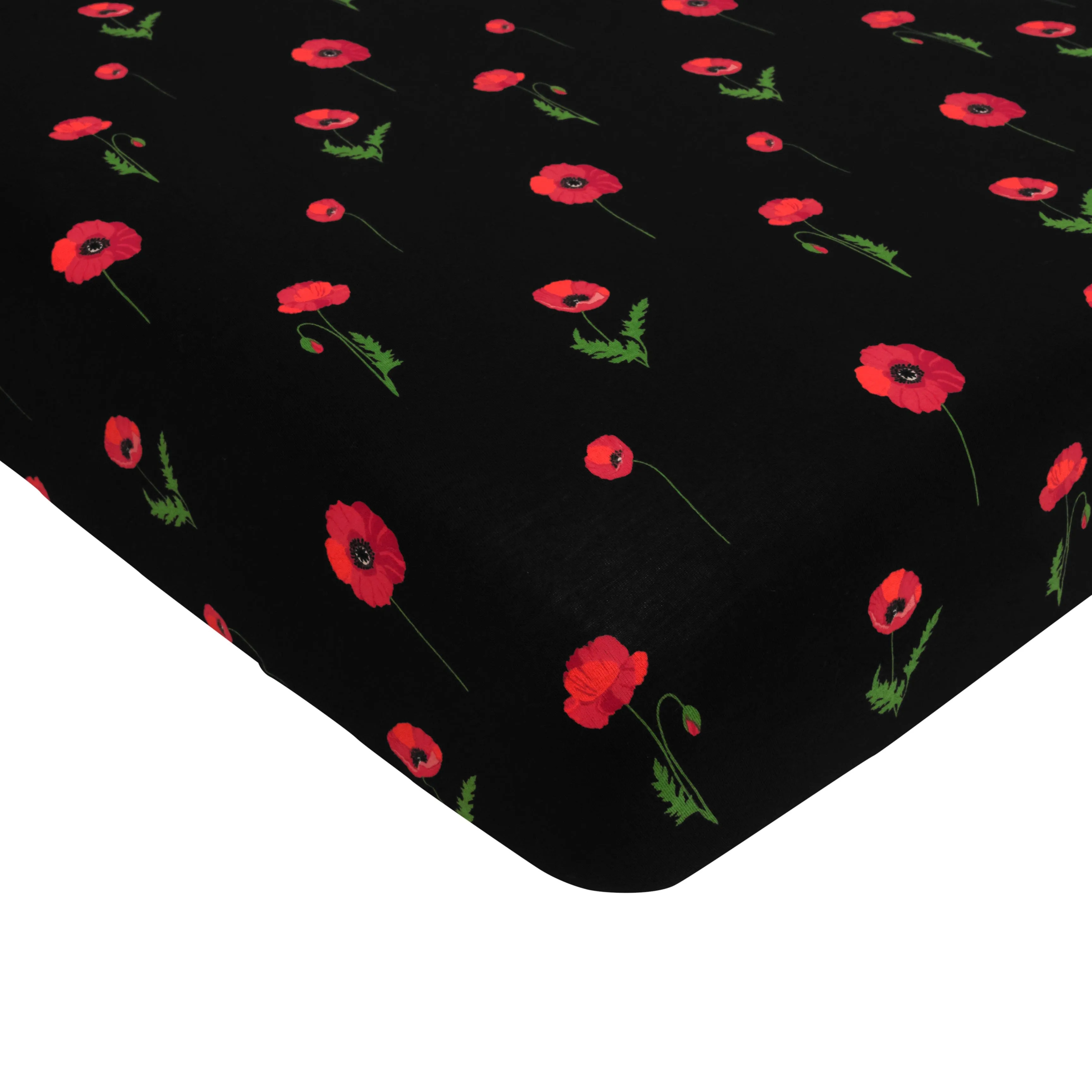 Crib Sheet in Midnight Poppies