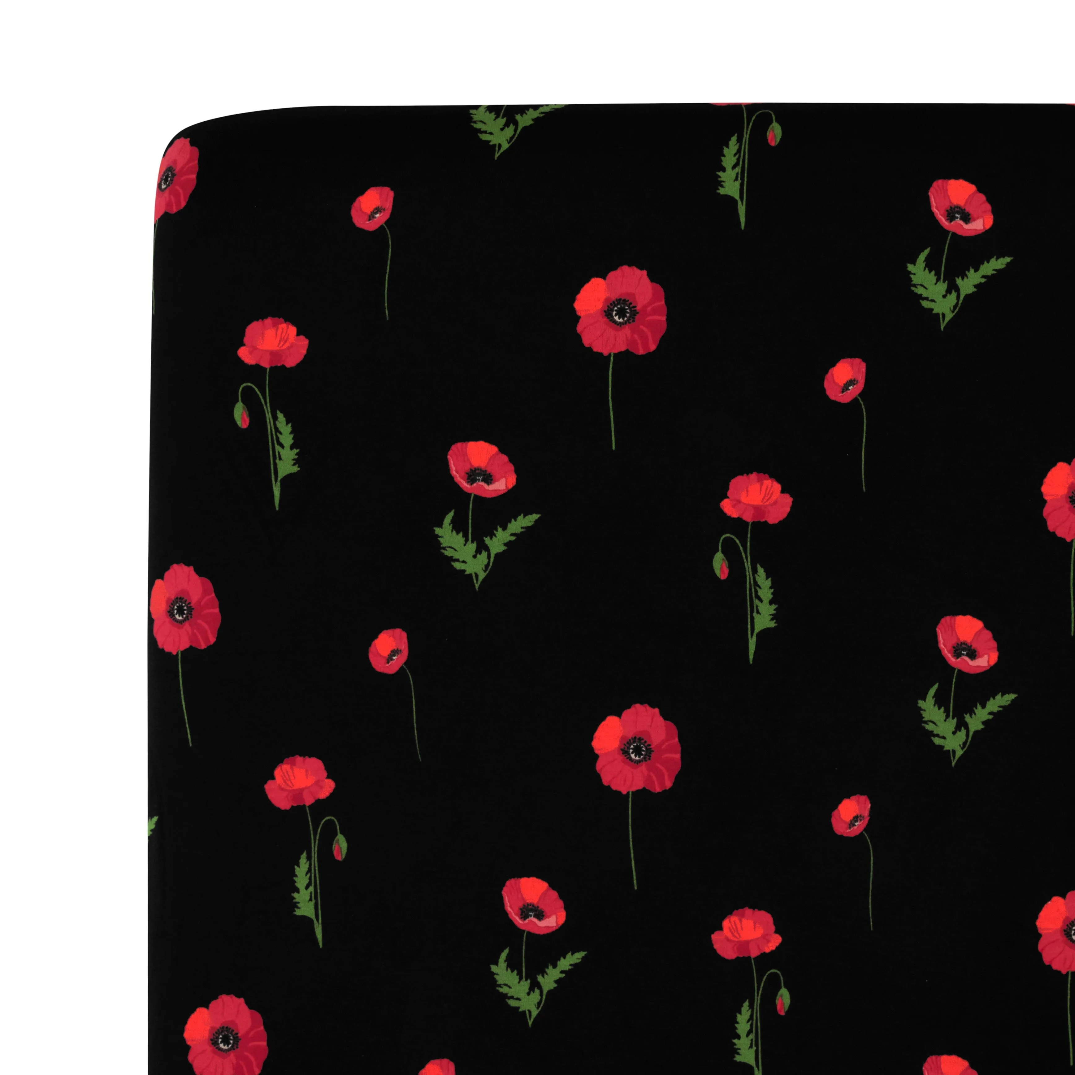 Crib Sheet in Midnight Poppies