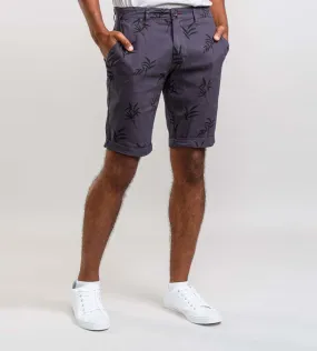 D555 Mens Navy Printed Stretch Shorts With Side Pockets (CHAPMAN 1)