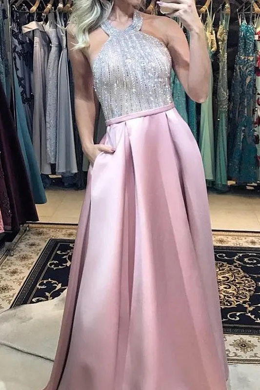 Dusty Pink Prom Dress with Pockets | Parties Occasion Dress