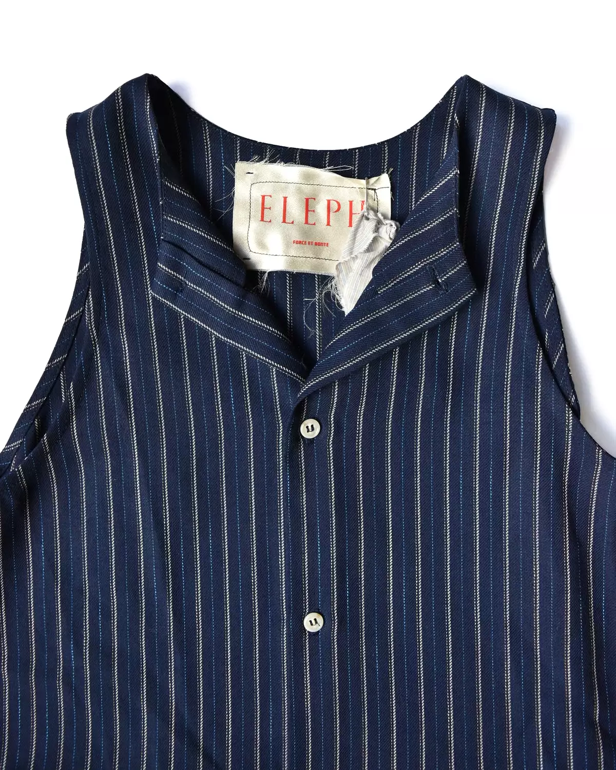 ELEPH Navy White Stripe Button Up Dress