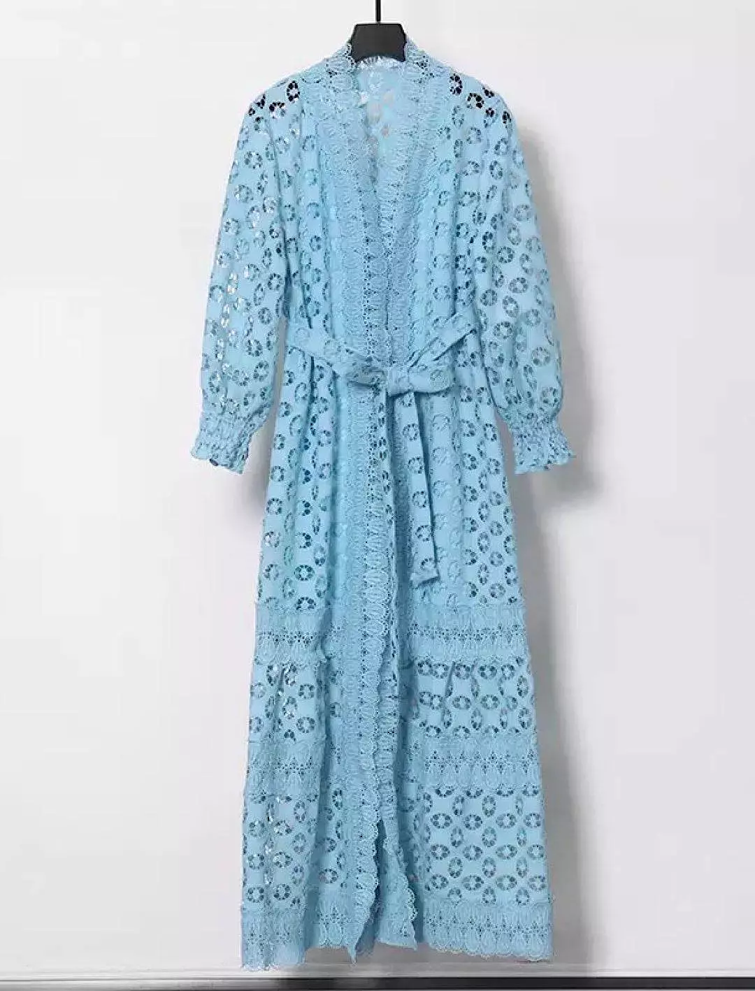 Embroidered Lace Long Cover Up Dress