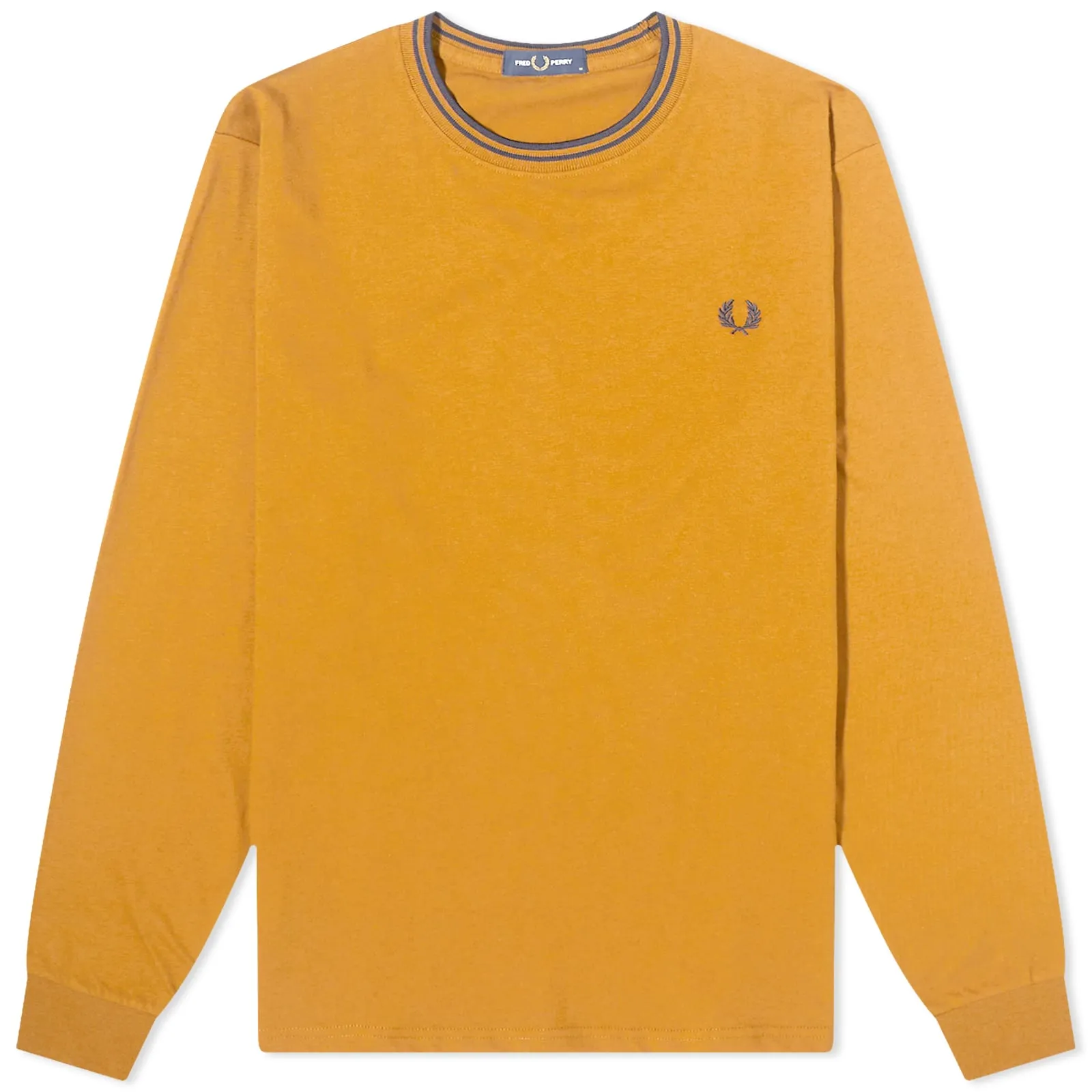 Fred Perry Long Sleeve Twin Tipped T-ShirtDark Caramel