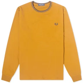 Fred Perry Long Sleeve Twin Tipped T-ShirtDark Caramel