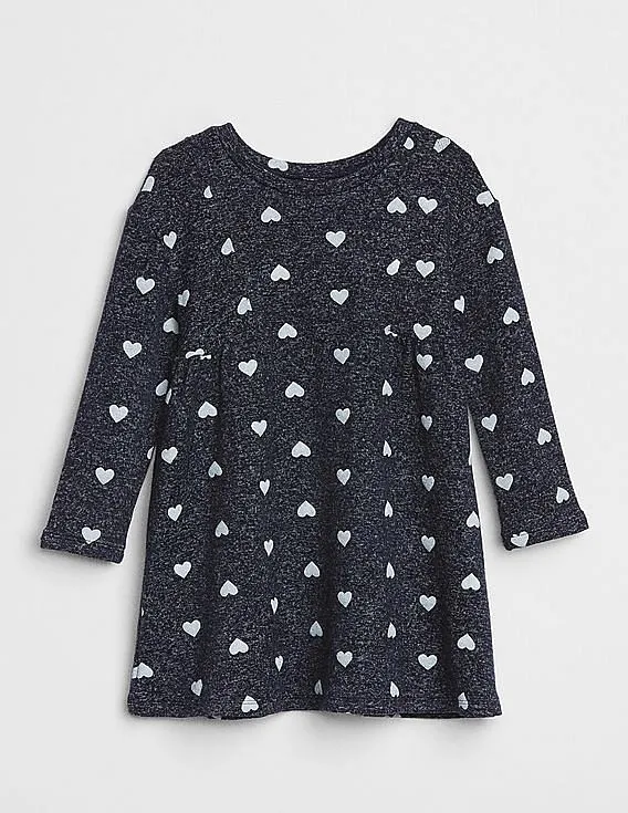 GAP Baby Grey Softspun Long Sleeve Dress