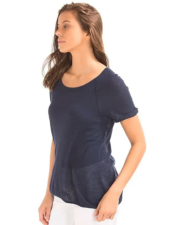 GAP Women Blue Raglan Sweater