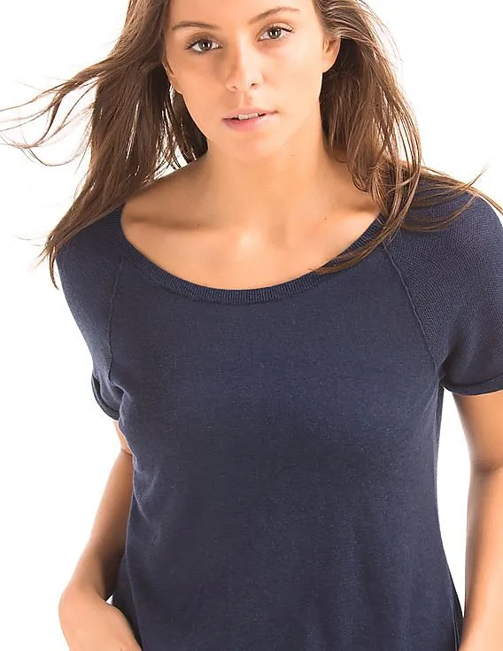 GAP Women Blue Raglan Sweater