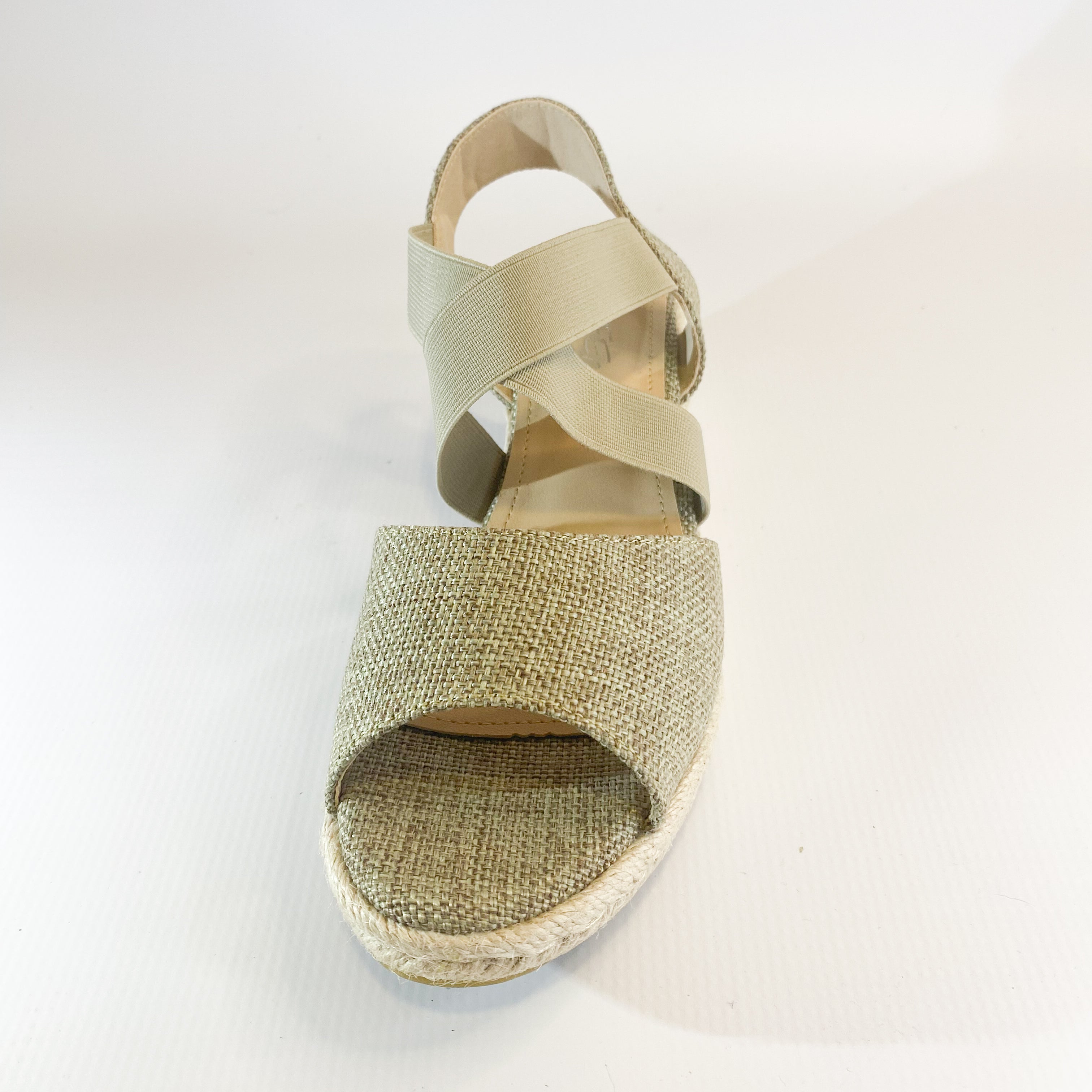 Geena taupe elasticated wedge