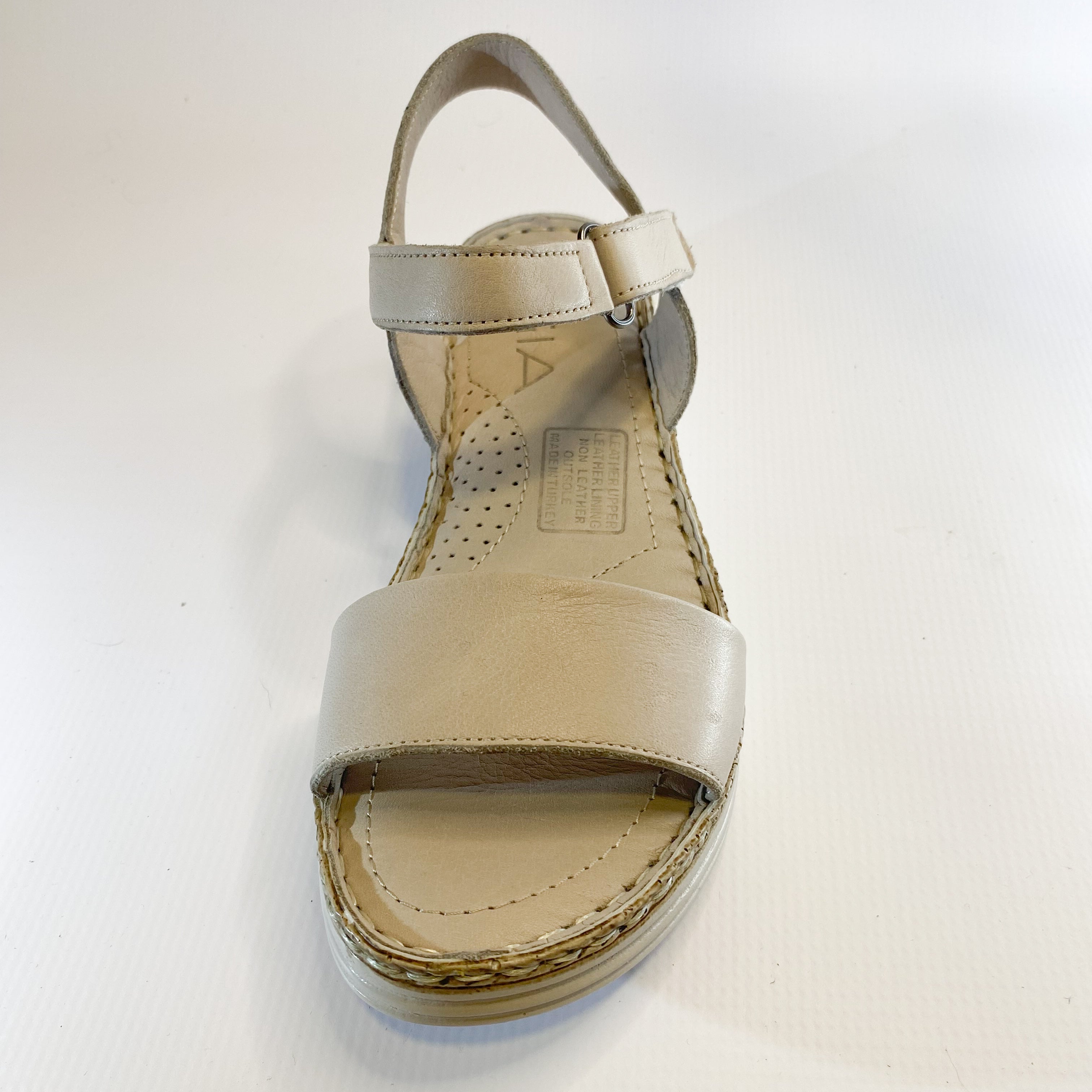 Gia grey leather flatform sandal