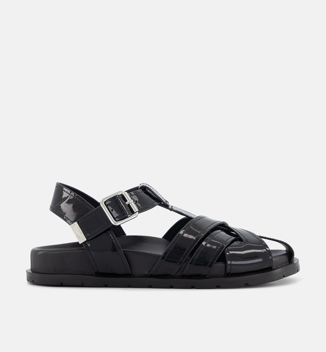 Ginny Strappy Sandal | Black Patent Leather