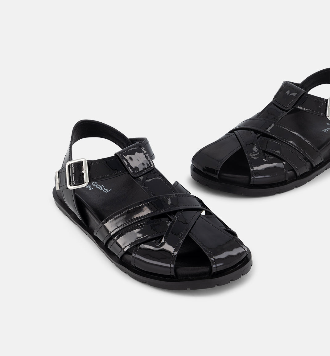 Ginny Strappy Sandal | Black Patent Leather