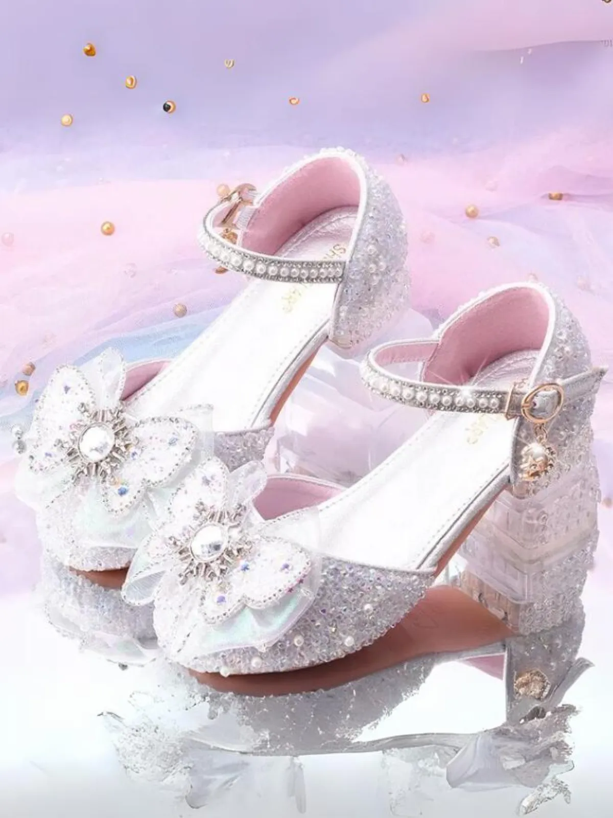 Glam and Magic Crystal Ankle Strap Shoes By Liv and Mia