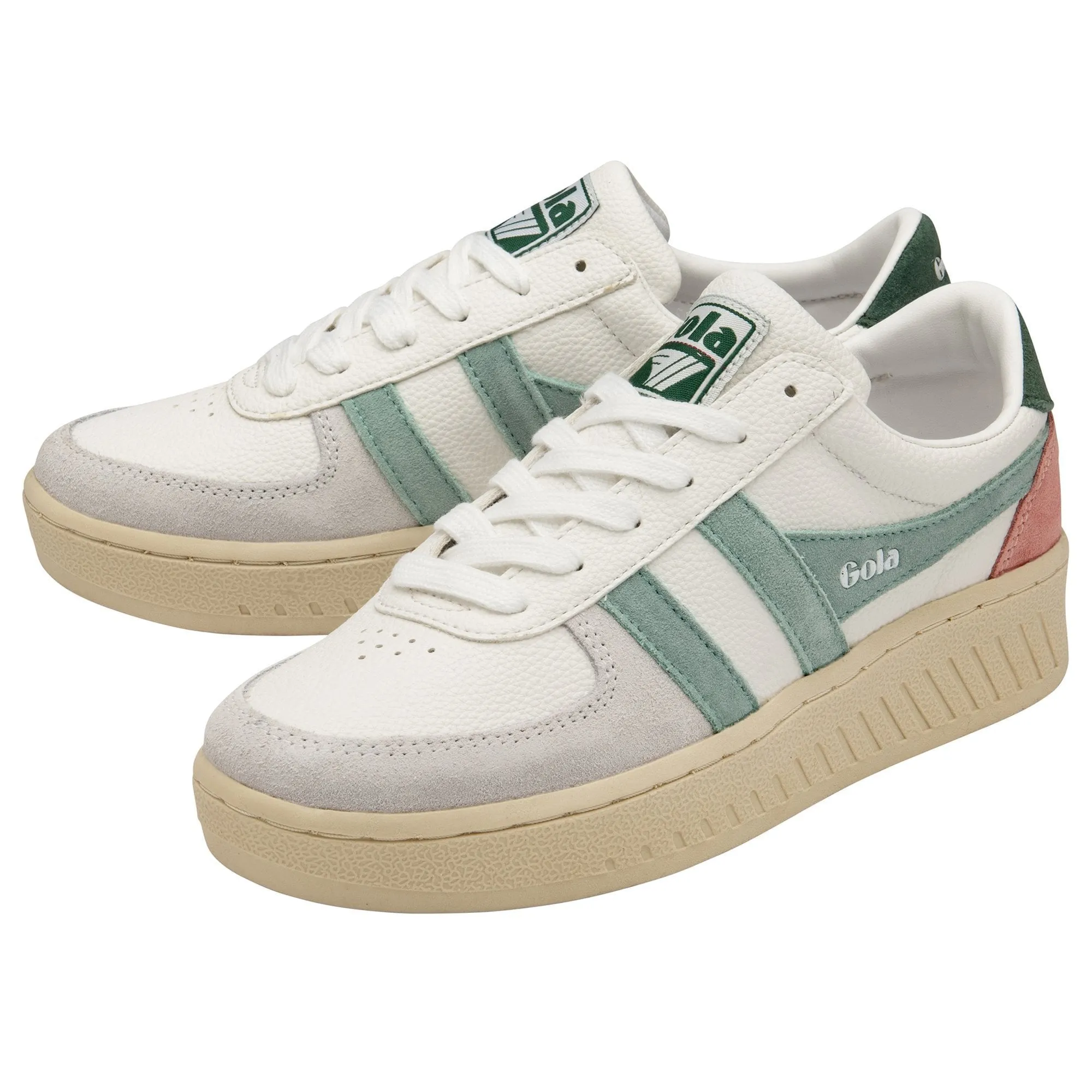 Grandslam Trident Sneaker (White + Green Mist + Evergreen)