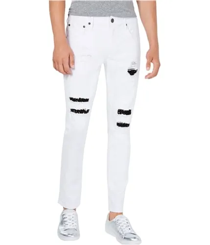 I-N-C Mens Studded Repair Skinny Fit Jeans