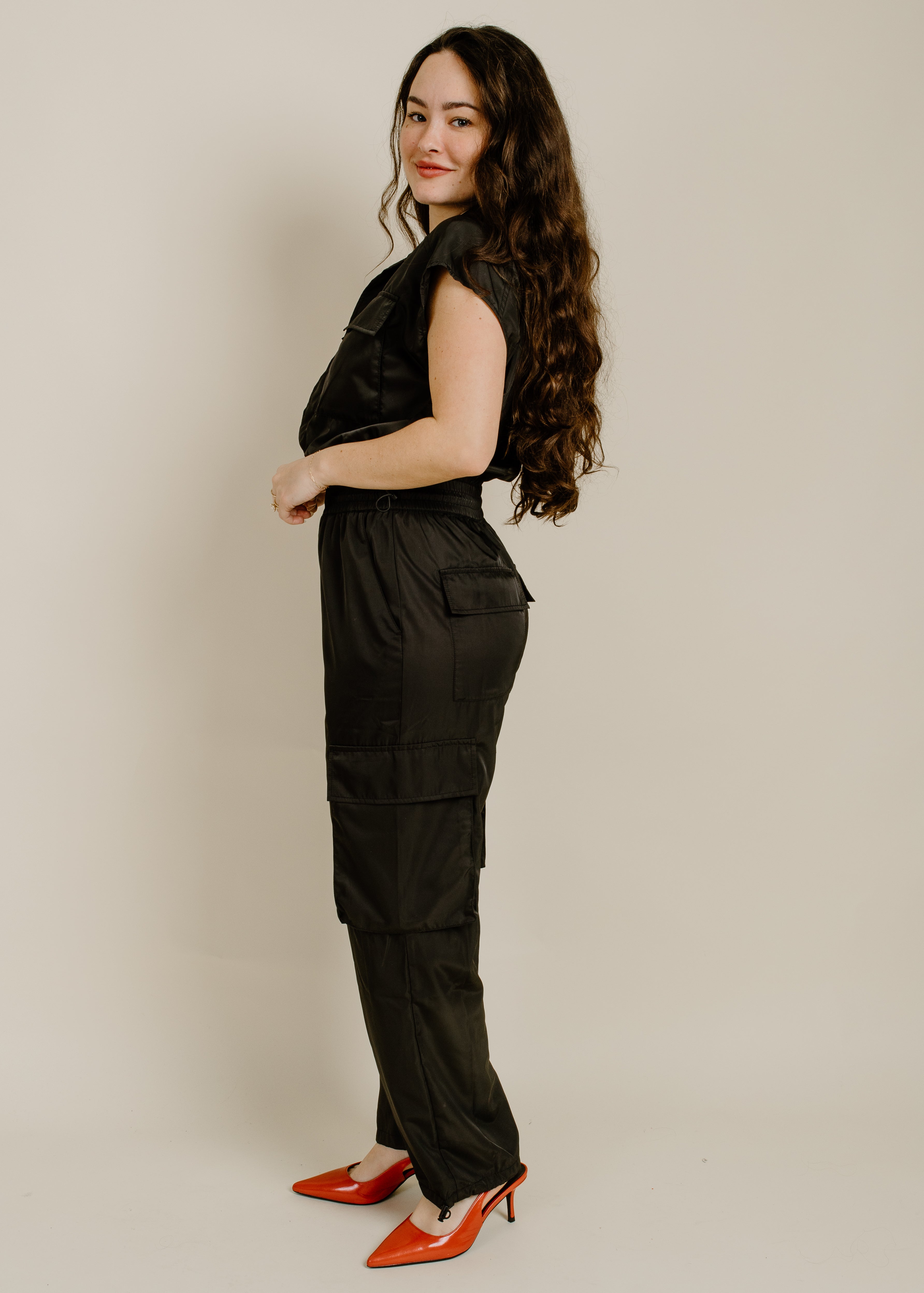 Jade Cargo Jumpsuit - Black