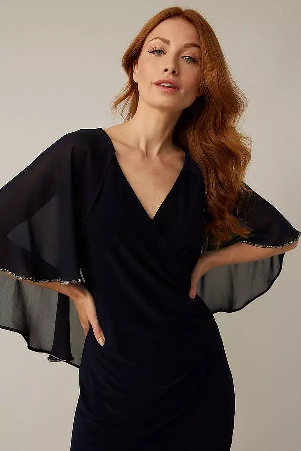 Joseph Ribkoff Cape Dress in Midnight - 221353