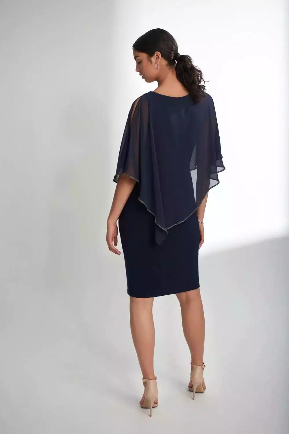 Joseph Ribkoff Diamond Cut Overlay Dress in Midnight - 221062