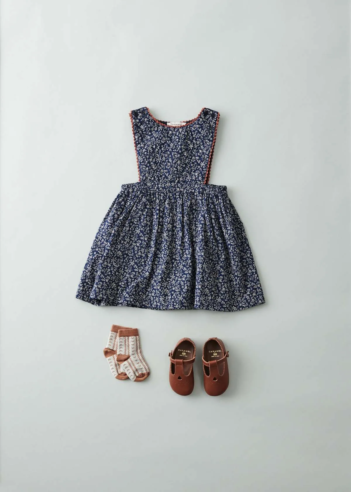 Kids Caramel COLIMA BABY DRESS - NAVY FLORAL