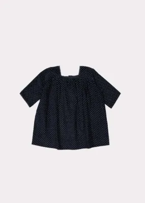 Kids Caramel Giraffe Baby Dress - Navy Babycord Dot