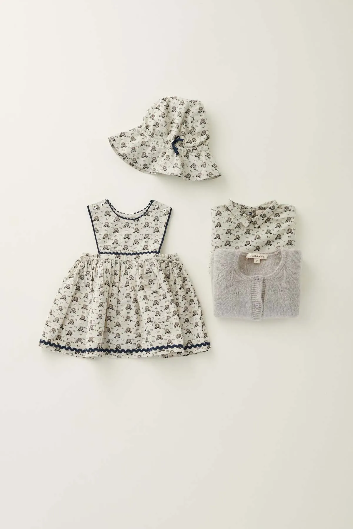 kids Caramel JUPITER BABY DRESS - POLKA FLORAL