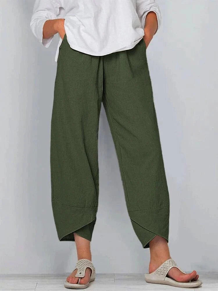 Ladies' Linen Chinos Trousers with Pockets