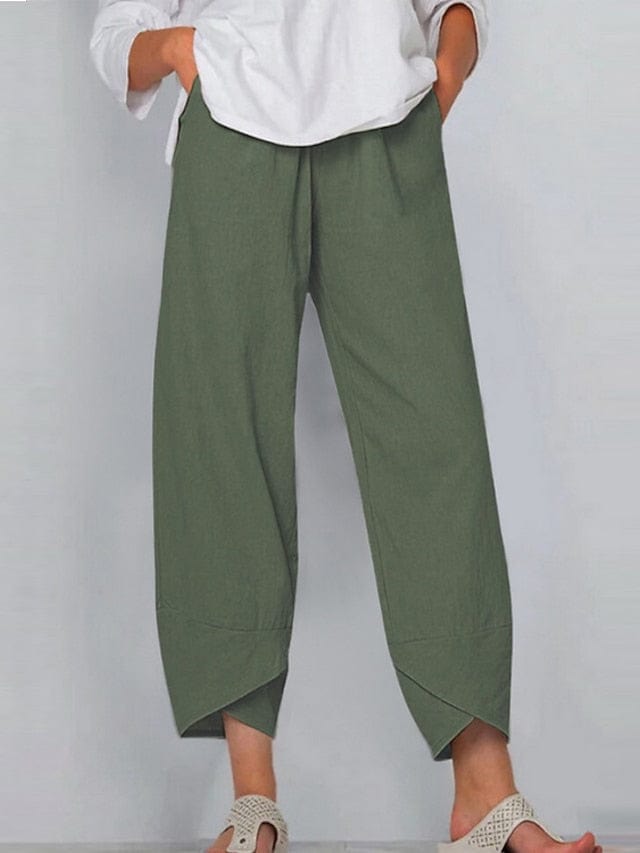 Ladies' Linen Chinos Trousers with Pockets