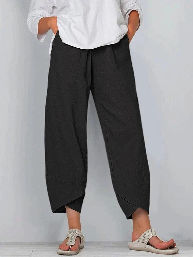 Ladies' Linen Chinos Trousers with Pockets