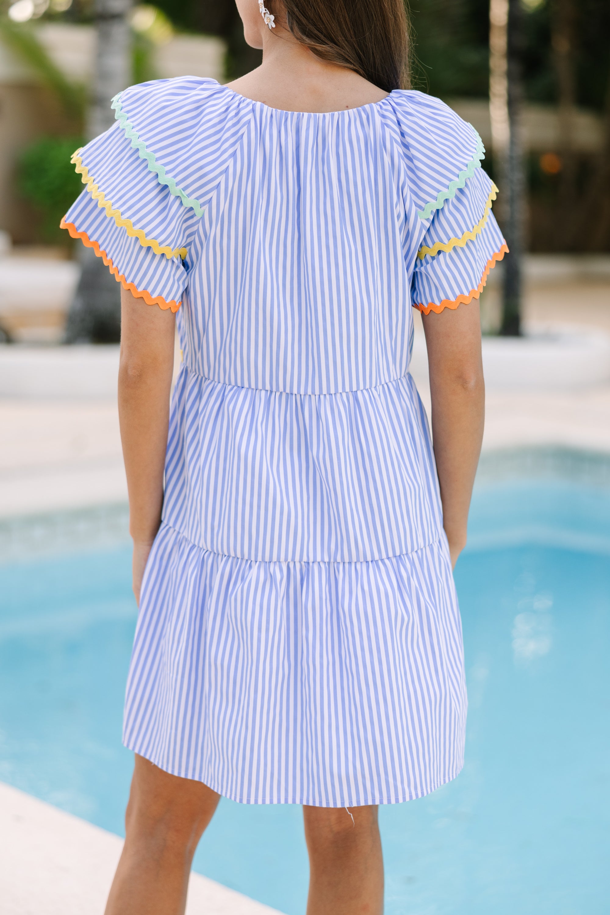 Lift You Up Blue Striped Dress