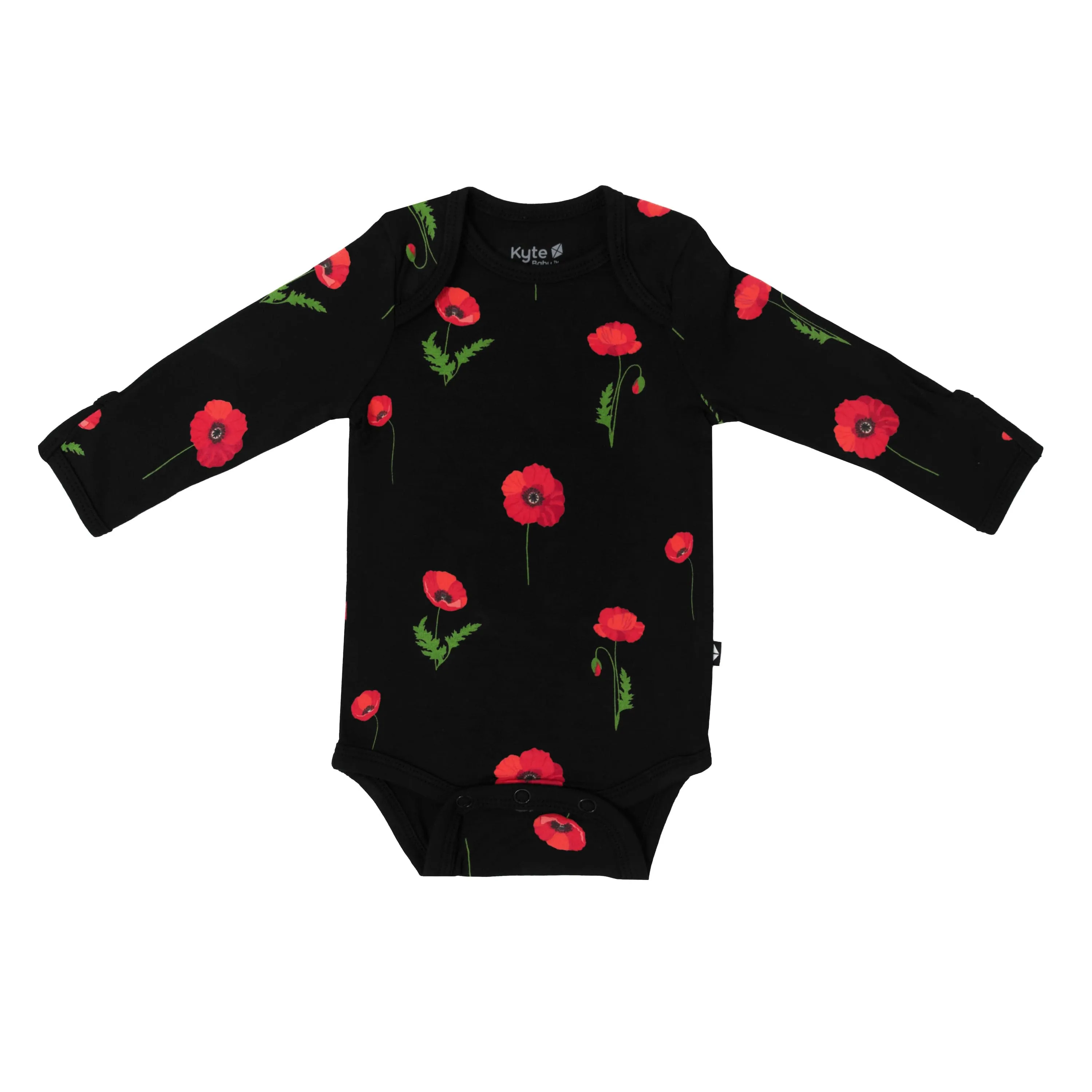 Long Sleeve Bodysuit in Midnight Poppies