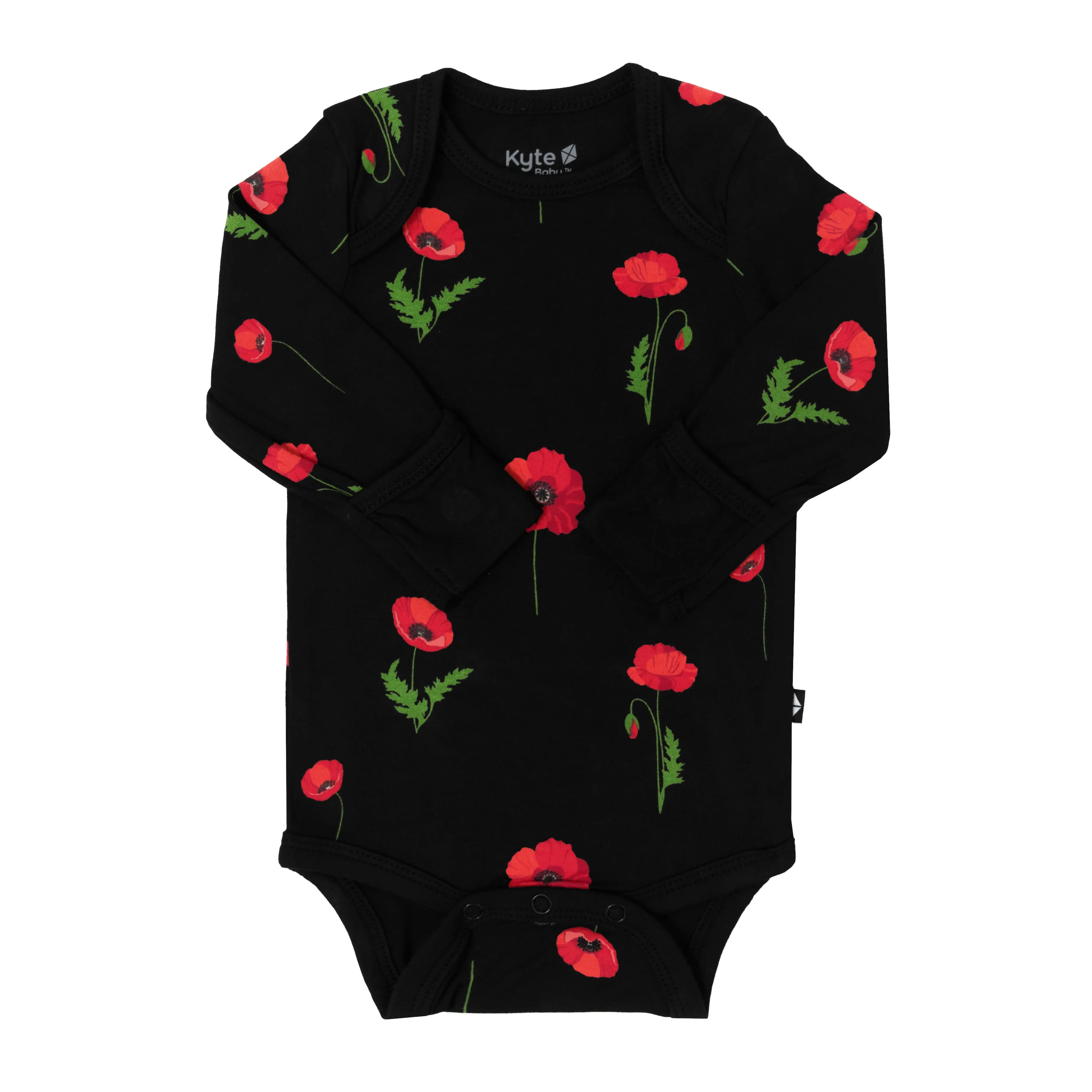 Long Sleeve Bodysuit in Midnight Poppies