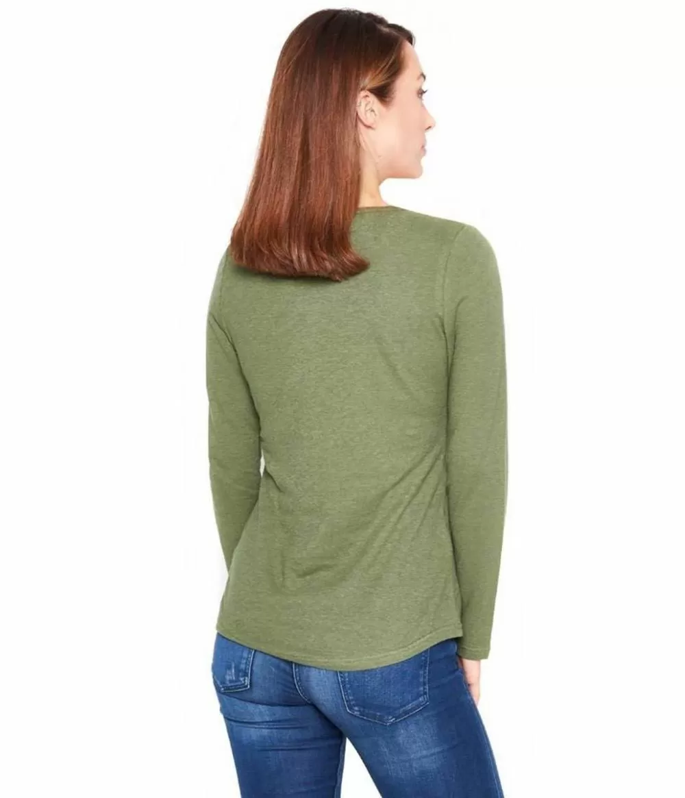 Long Sleeve Scoop Neck Hemp and Organic Cotton Top