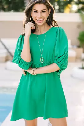 Make A Wish Kelly Green Babydoll Dress