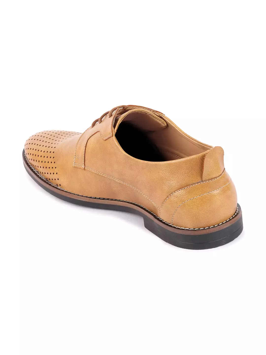 Men Camel Cap Toe Formal/Office Lace Up Dress Shoes