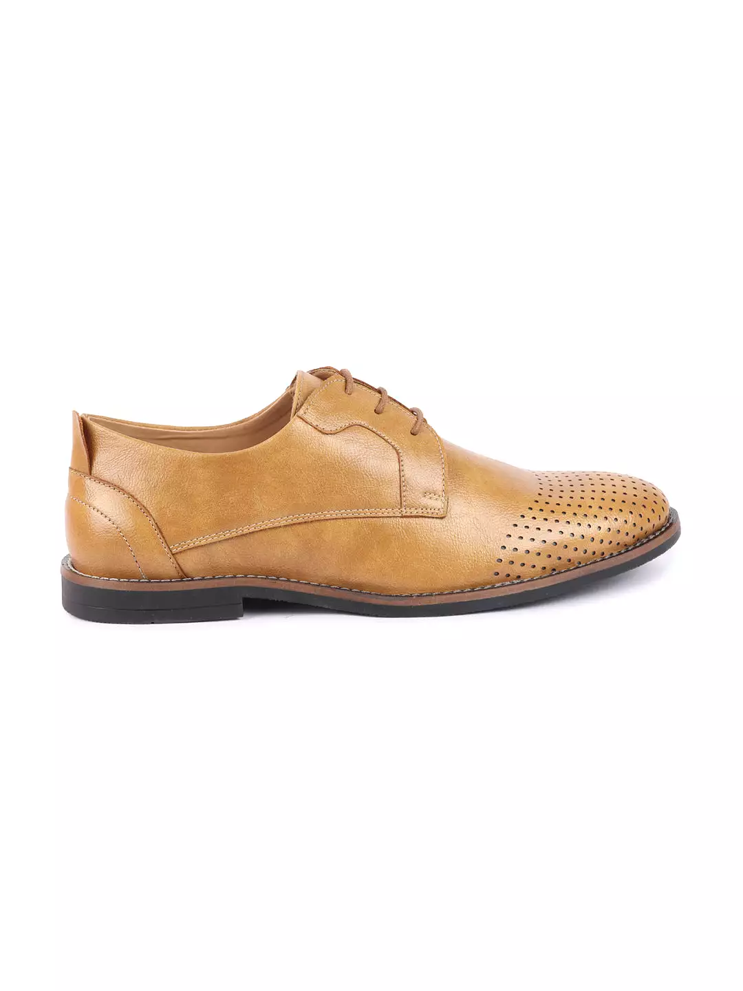 Men Camel Cap Toe Formal/Office Lace Up Dress Shoes