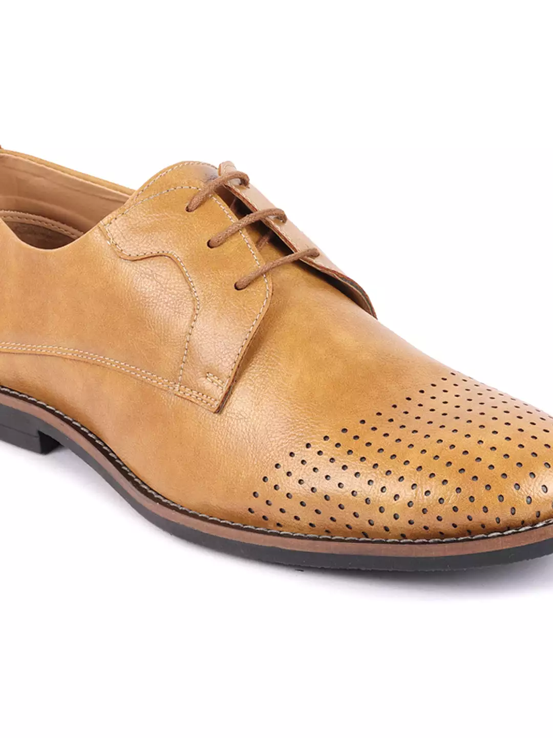 Men Camel Cap Toe Formal/Office Lace Up Dress Shoes