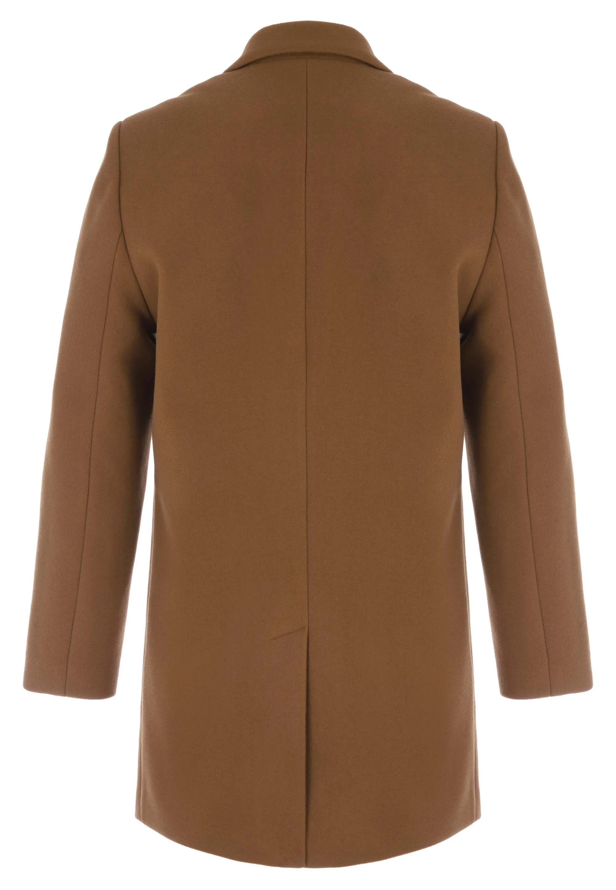 Mens Camel Long Line Over Coat