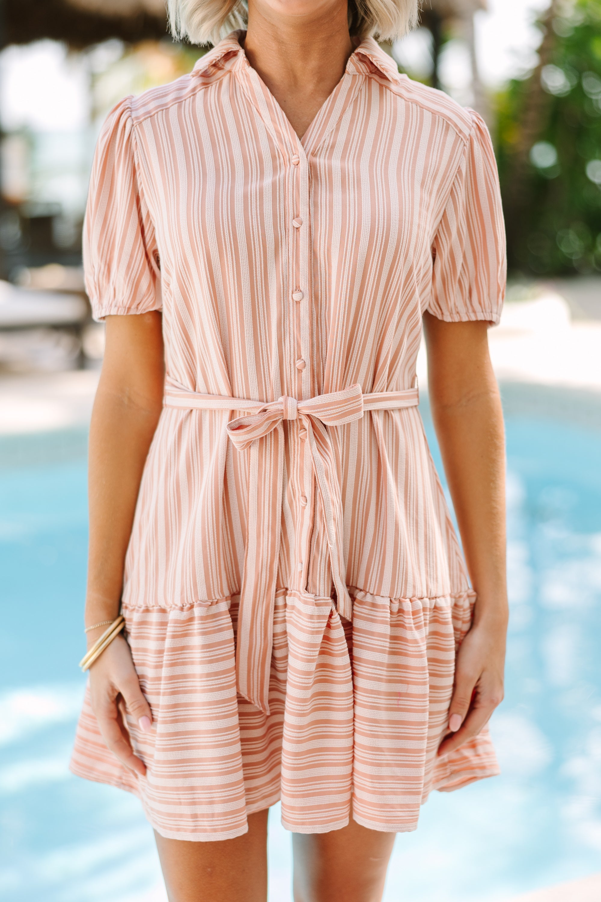 On Your Mind Canyon Orange Striped Dress