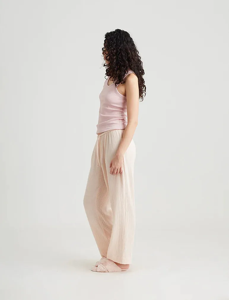 Papinelle - Ashley Textured Cotton Wide Leg Pant | Shell