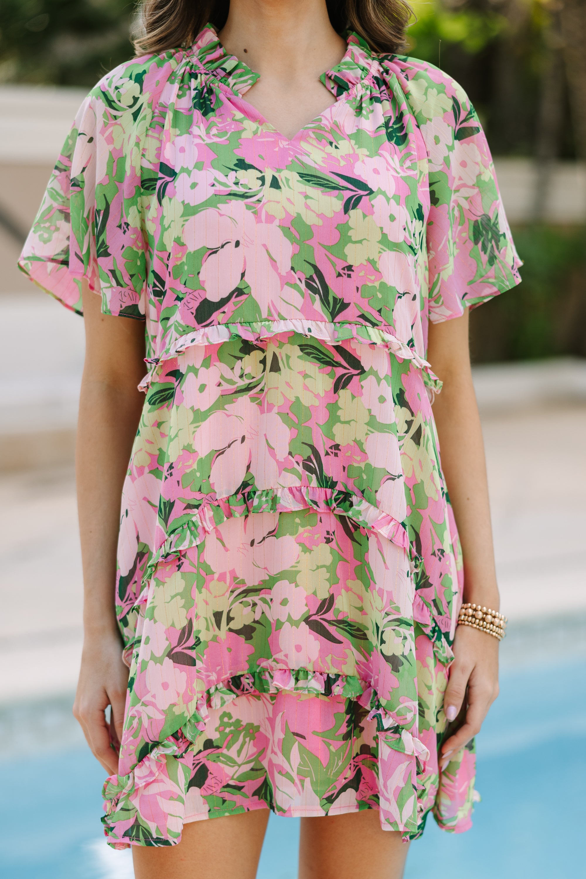 Perfectly You Pink Floral Babydoll Dress