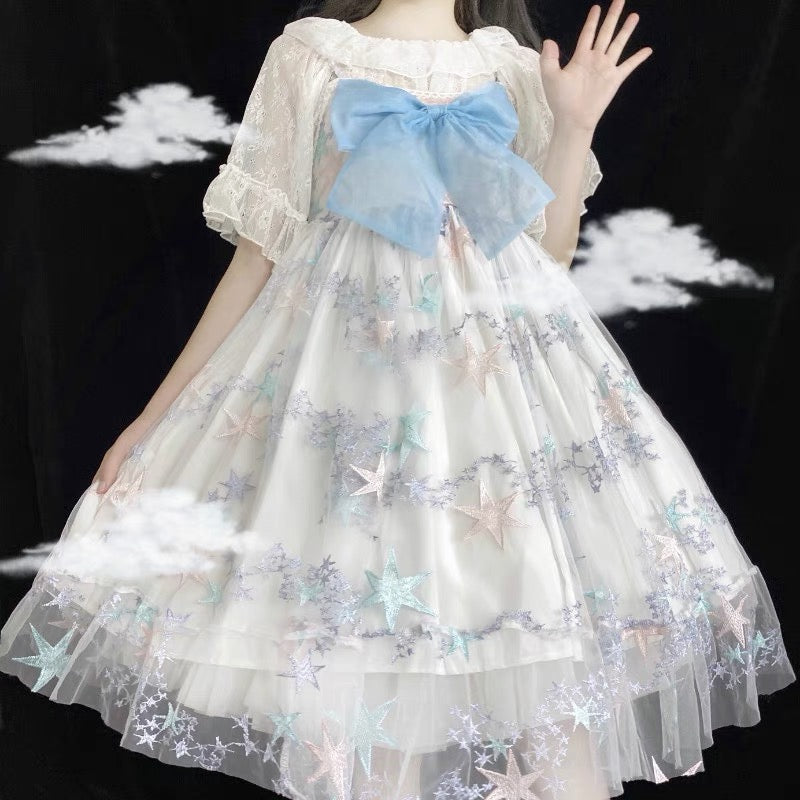 Plus size lolita slip dress more kawaii white stars