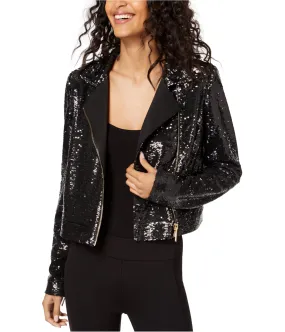 Rachel Zoe Womens Cassie Sequined Motorcycle Jacket