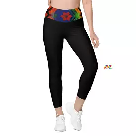 Red Mandala Leggings with pockets