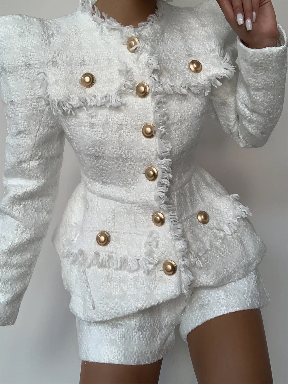 SANDA Tweed Jacket & Shorts Set