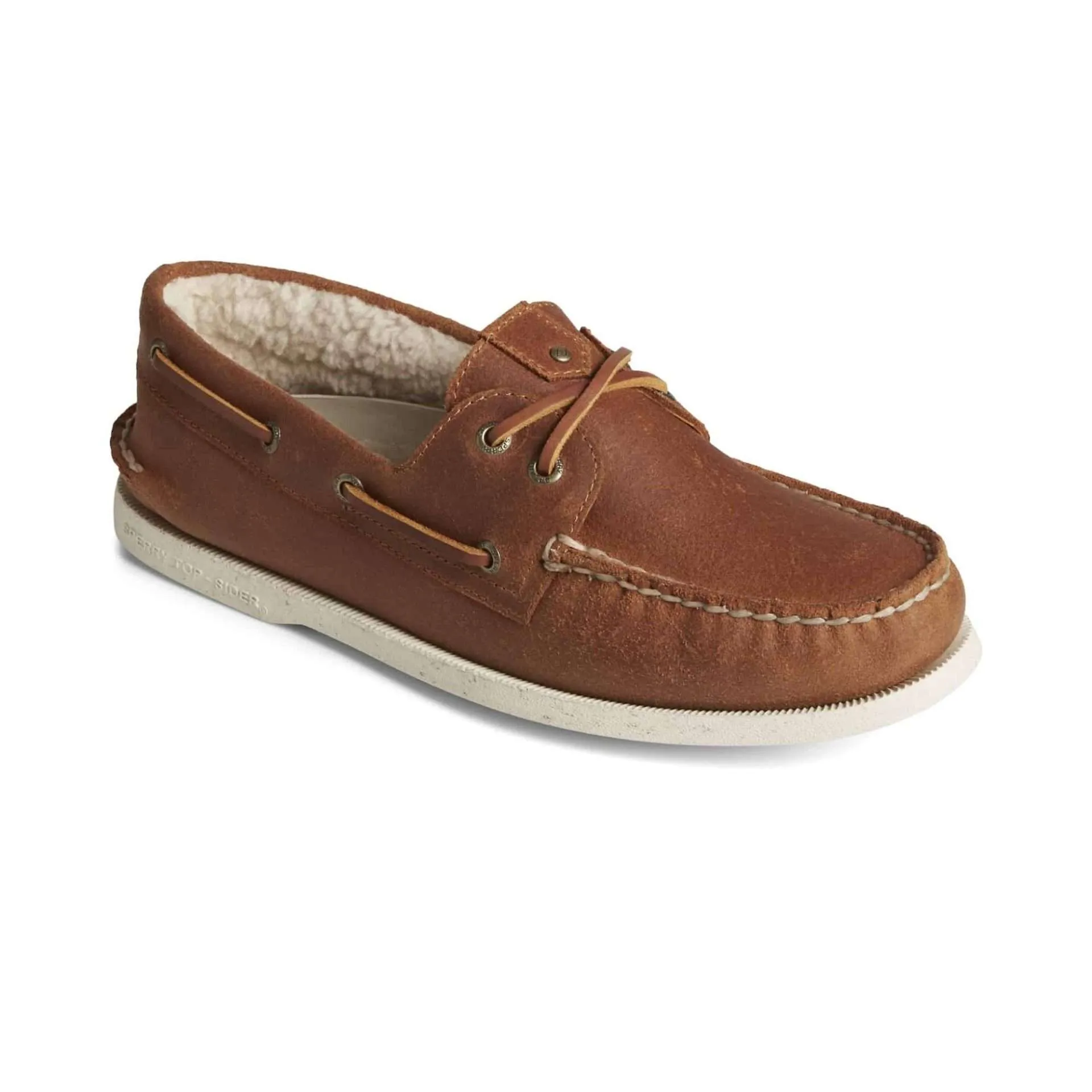 Sperry Men’s Authentic Original Shearling Wool Boat Shoes – Tan