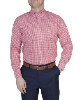 Tailorbyrd Dkny Men's Mini Gingham Cotton Stretch Long Sleeve Shirt