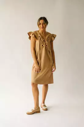 The Alamosa Laced-Up Dress in Camel